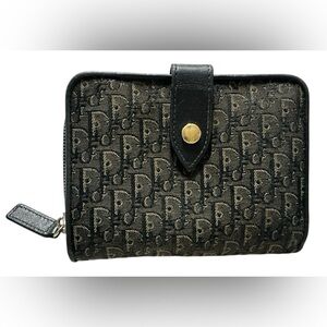 Christian Dior Trotter canvas/ leather bi-fold wallet Vintage  5” x 4”